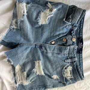 Hollister Blue Distressed Jean Shorts